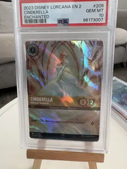 2023 Disney Lorcana EN 2 Enchanted #205 Cinderella PSA 10 - Image 3