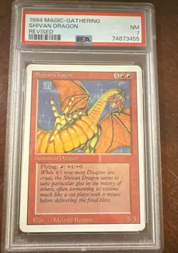 1994 Magic Gathering Shivan Dragon Revised Edition Regular PSA 7 NM - Image 1
