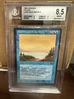 Magic the Gathering, italian Legends, Land Equilibrium, RL, Beckett 9.0, Look! - Image 1