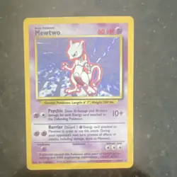 Pokemon Mewtwo Base Set 10/102 60 HP Holo Rare Unlimited English - Image 1