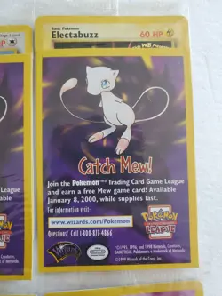 Pokemon The First Movie Full Set Promo Card Sealed 1999 WB Gold Stamp Catch Mew - Image 3