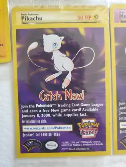 Pokemon The First Movie Full Set Promo Card Sealed 1999 WB Gold Stamp Catch Mew - Image 4