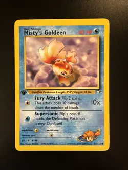 Misty’s Goldeen 1st Edition Gym Heroes 85/132 WOTC Vintage Pokemon - Image 1