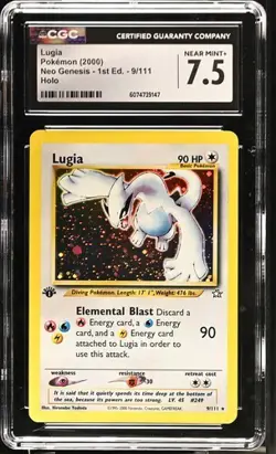 2000 Pokemon Neo Genesis 1st Edition Lugia CGC 7.5 Near Mint+ - Image 1