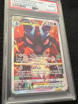 2023 POKEMON SWSH BLACK STAR PROMO #291 FULL ART/LUCARIO VSTAR PSA 8 - Image 3