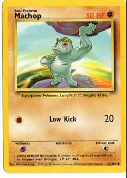 Machop 52/102 Base Set Pokemon Card - Image 1