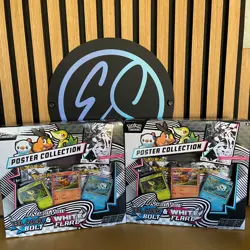 Pokemon TCG Scarlet & Violet Black Bolt & White Flare Poster Collection x2 - Image 1
