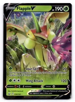Flapple V NM 018/163 Holo Battle Styles Pokemon Holo V Rare - Image 1