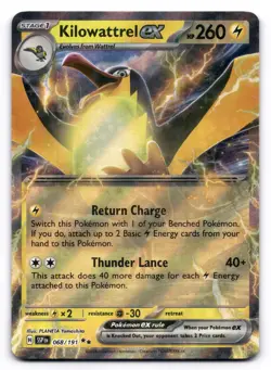 Kilowattrel ex NM 068/191 Holo Surging Sparks Pokemon Double Rare - Image 1