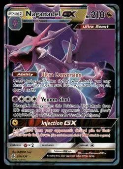 Pokemon Cards Naganadel GX 160/236 Unified Minds Holo Rare GX NM - Image 1