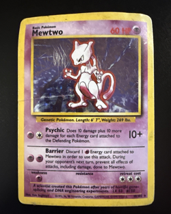 Mewtwo 10/102 Base Set Shadowless Holo Rare Pokemon - Image 1