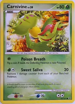 Carnivine 68/127 Common Platinum Pokemon Lightly Played - Image 1