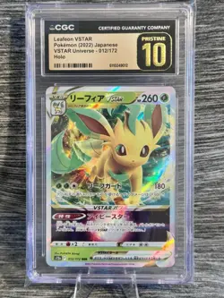 CGC 10 Pristine Leafeon VSTAR 012/172 RRR VSTAR Universe s12a Pokemon Card - Image 1