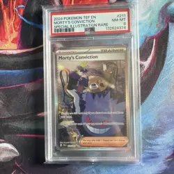 2024 POKEMON TEF EN-TEMPORAL FORCES #211 MORTY'S CONVICTION PSA 8 - Image 1