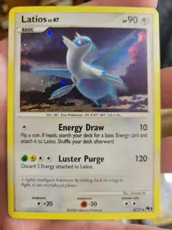Pokemon TCG Pop Series 7 Rare Holo Latios 4/17 light play - Image 1