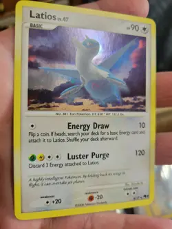 Pokemon TCG Pop Series 7 Rare Holo Latios 4/17 light play - Image 3