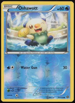 Oshawott 30/114 LP Steam Siege Common Reverse Holo Pokemon - Image 1
