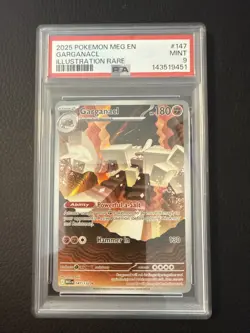 Pokemon TCG Garganacl Holo Illustration Rare 147/132 ME01: Mega Evolution PSA 9 - Image 1