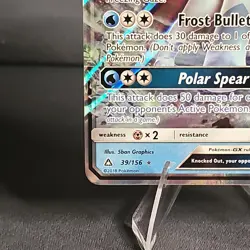 Pokemon Glaceon GX 39/156 Ultra Rare Holo SM-Ultra Prism Card 2018 NM - Image 5