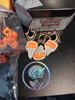 Pokemon TCG Accessories Lot Mini Binders, Metal Pins, Empty Tins, Dice + More! - Image 3