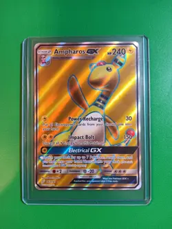Pokemon Ampharos GX Full Art 163/181 Ultra Rare Holo 240HP Sm-Team Up English - Image 1