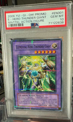 YUGIOH MF01-EN001 ELEMENTAL HERO THUNDER GIANT PARALLEL RARE PSA 10 POP 9 - Image 1