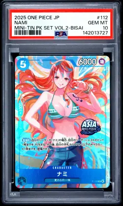 Nami PSA10 2025 One Piece Japanese Mini-Tin Vol.2-Bisai #112 - Image 1