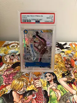 2025 ONE PIECE PRB02-PREMIUM BOOSTER MANGA ALT ART #119 SANJI PSA 10 - Image 1
