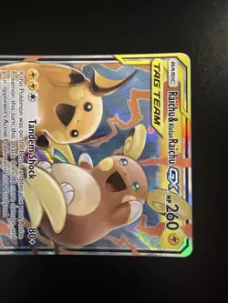 Raichu & Alolan Raichu GX 54/236 Pokemon Unified Minds Sun Moon Rare Pokemon - Image 4