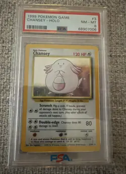 1999 Pokemon Base Set Holo Chansey PSA 8 NM-MT - Image 1