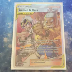 Pokemon Guzma & Hala SM-Cosmic Eclipse 229/236 TAG TEAM Trainer - Image 1