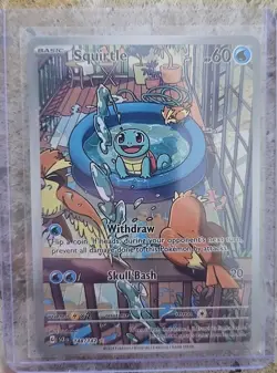 Pokemon TCG Squirtle 148/142 Sv07 Stellar Crown Illustration Rare Holo 60 HP ENG - Image 1