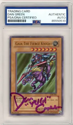 PSA Signed Dan Green Gaia The Fierce Knight LOB-006 The Legend of Blue Eyes WD - Image 1