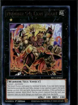 Yu-Gi-Oh Number 54 Lion Heart (Gold) BLC1-EN037 1st Edition Holo - Image 1
