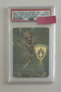 PSA 10 Humanoid, Groot Gold Stamp 005MR Weiss Schwarz Japanese Marvel - Image 1