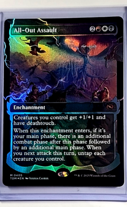 2025 MTG Magic the Gathering TDM Dragonstorm Showcase Foil #405 All Out Assault - Image 1