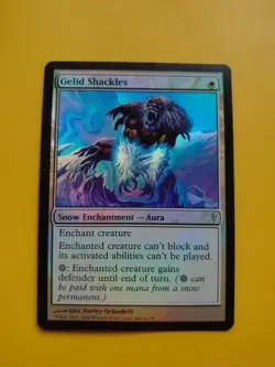 Gelid Shackles. Coldsnap foil snow aura Magic the Gathering Card. - Image 1