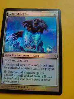Gelid Shackles. Coldsnap foil snow aura Magic the Gathering Card. - Image 2