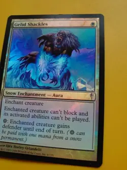 Gelid Shackles. Coldsnap foil snow aura Magic the Gathering Card. - Image 3