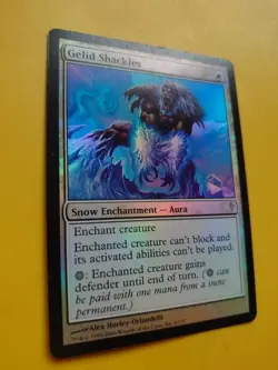 Gelid Shackles. Coldsnap foil snow aura Magic the Gathering Card. - Image 4