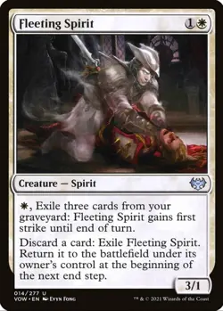 X 1 Fleeting Spirit NM Innistrad Crimson Vow 014 MTG Magic The Gathering - Image 1