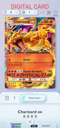Charizard EX Pokemon Pocket Mobile Game Shining Revelry Set ◇◇◇◇ Rare Card Trade - Image 1