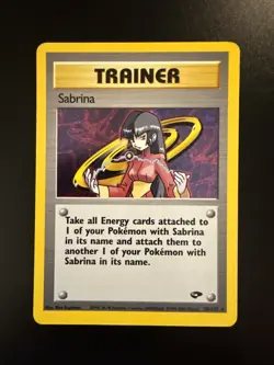 Sabrina 20/132 Gym Challenge Holo SWIRL Unlimited Pokemon - Image 1