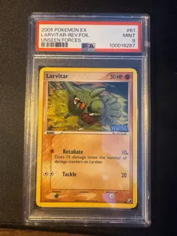 Pokemon TCG Larvitar EX Unseen Forces 61/115 PSA 9 Near Mint - Image 1