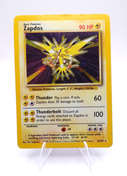 1999 Pokemon TCG Base Set Zapdos Holo Rare 16/102 - Image 1