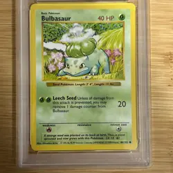 1999 Pokemon Base Set Bulbasaur 44/102 Shadowless PSA 7 Near Mint - Image 3