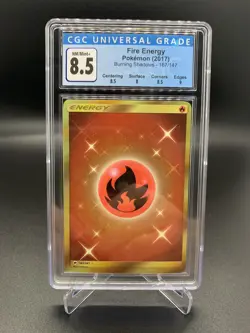Pokemon Burning Shadows Secret Rare Fire Energy 167 CGC 8.5! - Image 1