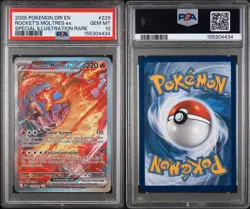 2025 POKEMON DRI EN-DESTINED RIVALS #229 TEAM ROCKET'S MOLTRES EX PSA 10 - Image 3