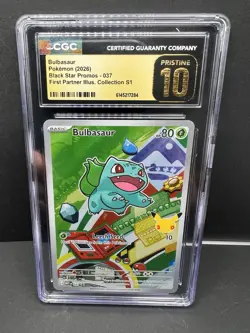 🔥🔥Bulbasaur Promo Pristine 10 Black Star 037 Holo 2026 First Partner Illus S1 - Image 1