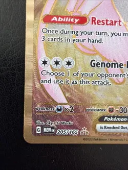Mew EX Gold Metal Card #205/165 SV Scarlet & Violet 151 Pokemon UPC Promo - Image 4